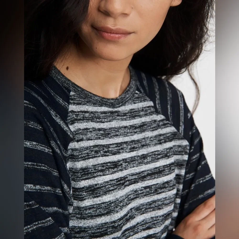 Rag & Bone The Knit Striped Pullover in Heather Stripe - Picture 11 of 11